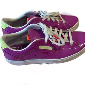 Adidas magenta/pink patent leather sneaks - barely worn. Seriously so cute!!!